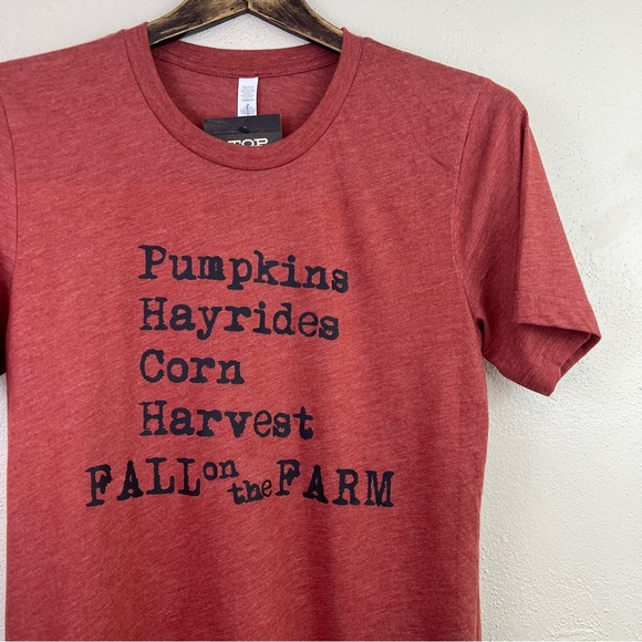 Top Crate Clothing Fall Themed Burnt Orange Graphic Tee Small - Picture 2 of 8